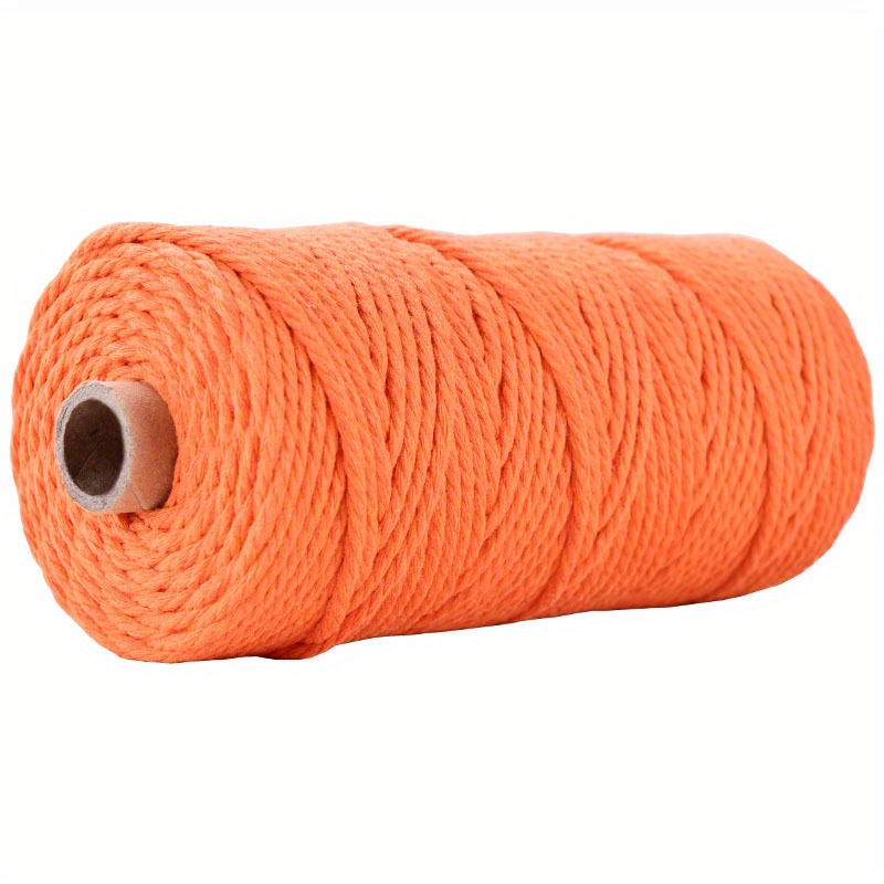 Bright Orange Macrame Cord 4mm x 150yards, Colored Macrame Rope, 3 Strand  Twisted Cotton Rope Macrame Yarn, Colorful Cotton Craft Cord for Wall  Hanging, Plant Hangers, Crafts 