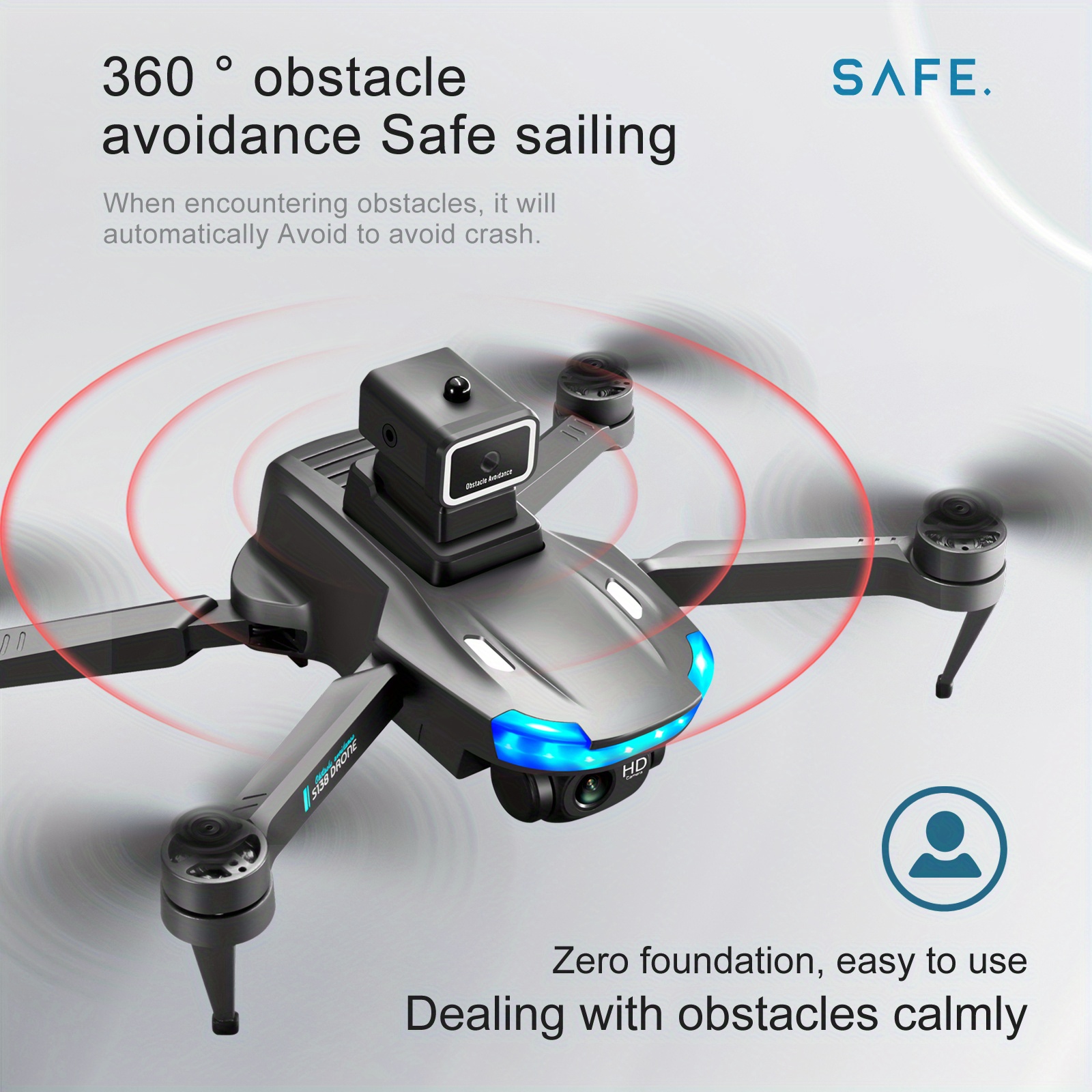 s138 brushless optical flow remote control drone with hd dual camera 1 3 batteries optical flow positioning esc camera brushless motor headless mode 360 intelligent obstacle avoidance wifi fpv details 4