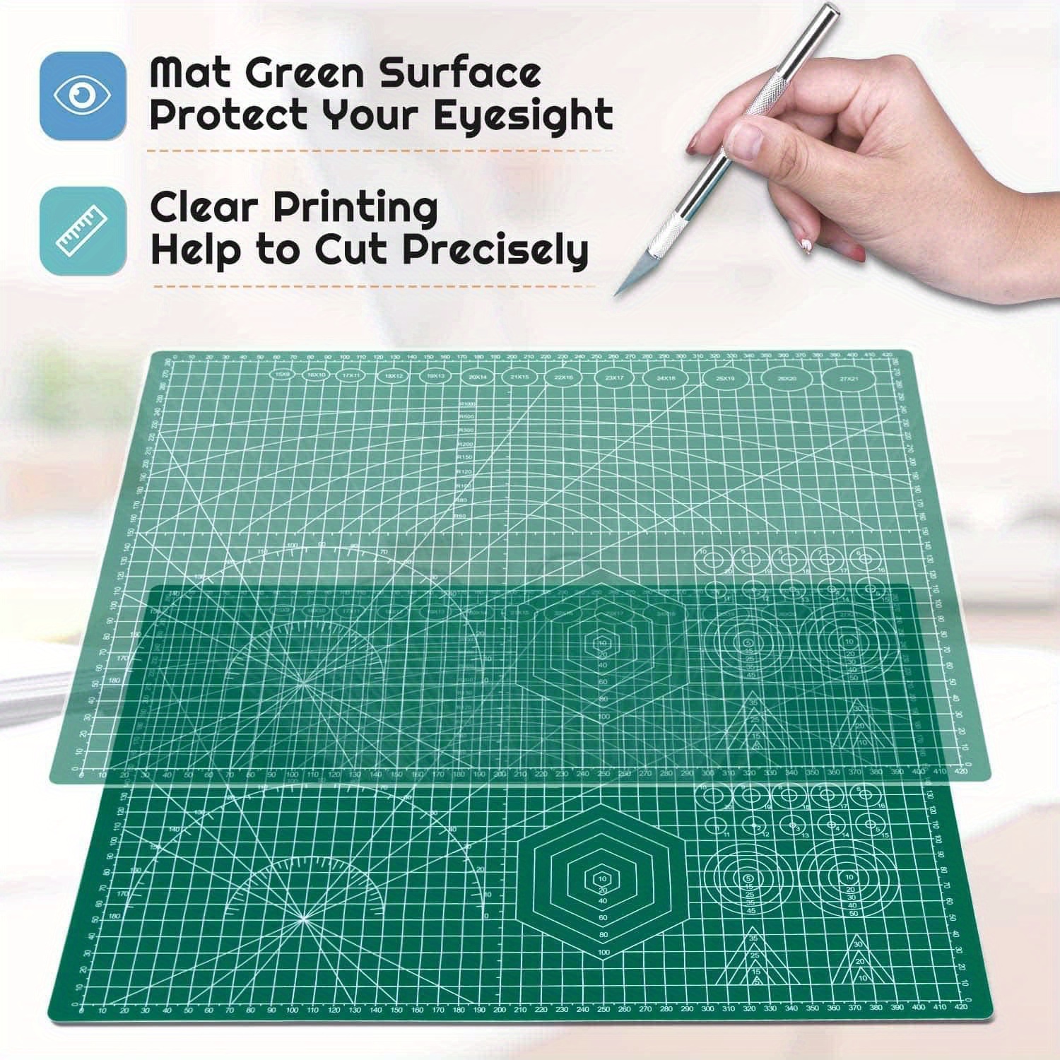 Headley Tools 18x12 Thickened Self Healing Cutting Mat, A3 Rotary Cutting  Sewing Mat for Crafts, Double Sided 5-Ply Table Cutting Board for Fabric