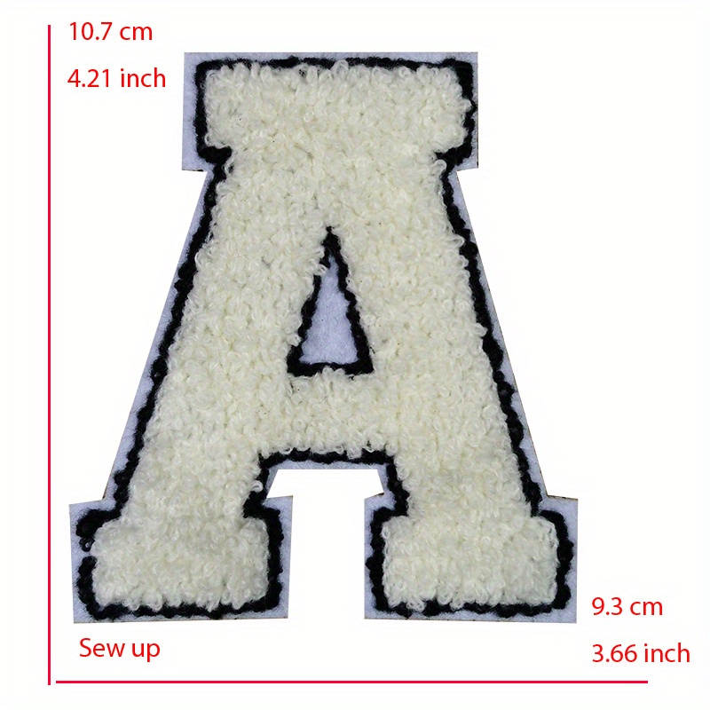 52 Pcs Chenille Letter Patches, 2 Inch AZ Self Adhesive Chenille Letters  Iron On Varsity Letter Patches for Backpacks Handmade DIY (Bright Color)