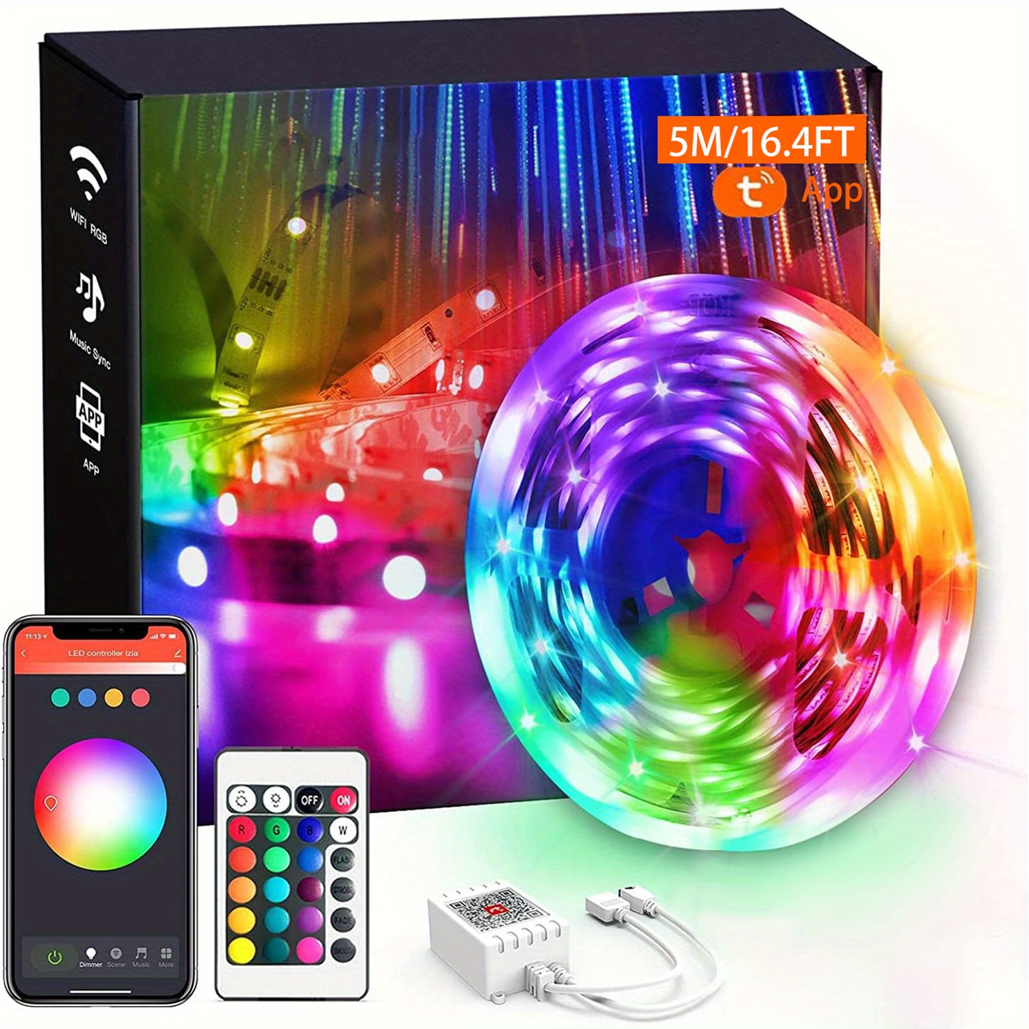 10M WiFi LED Strip APP, LED Raum Sync mit Musik, Multi-Color LED