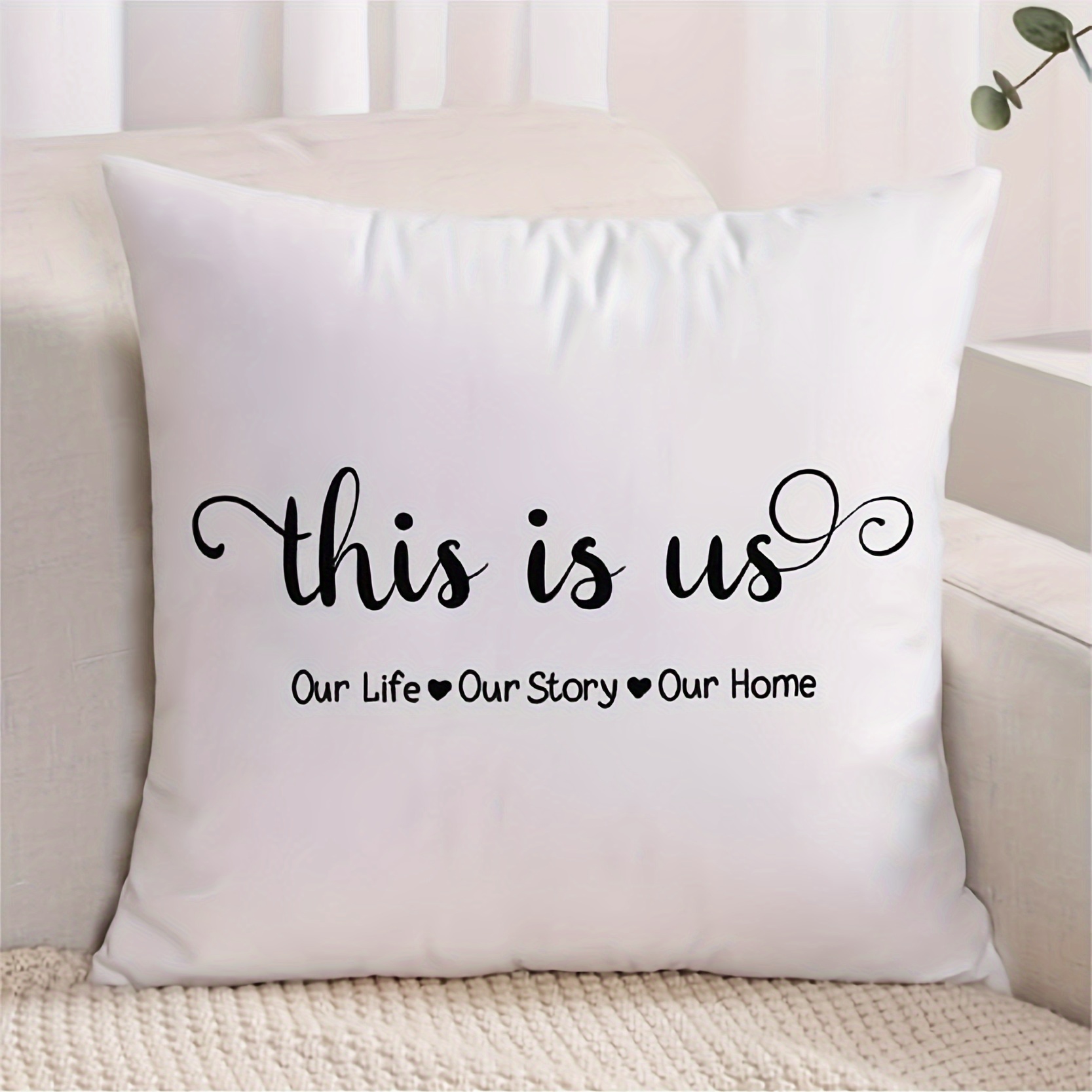 Short Plush Printed Throw Pillow Case Bedroom Living Room Temu