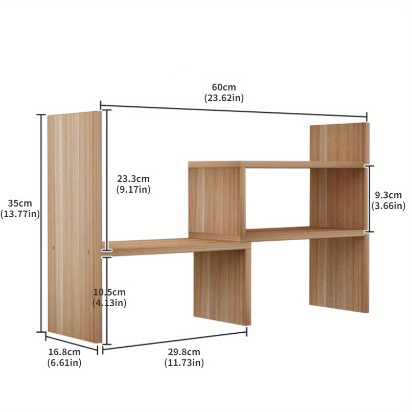2 layer Portable Book Wooden Storage Shelf Desk Organizer - Temu