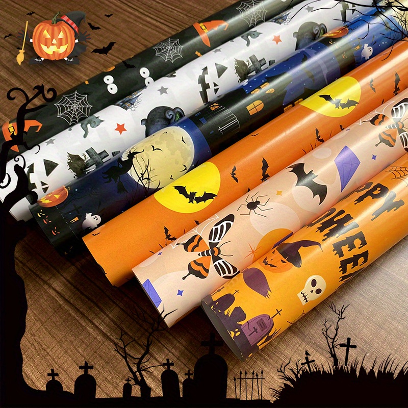 New Halloween Gift Box Gift Wrapping Paper Pumpkin Skull - Temu Australia