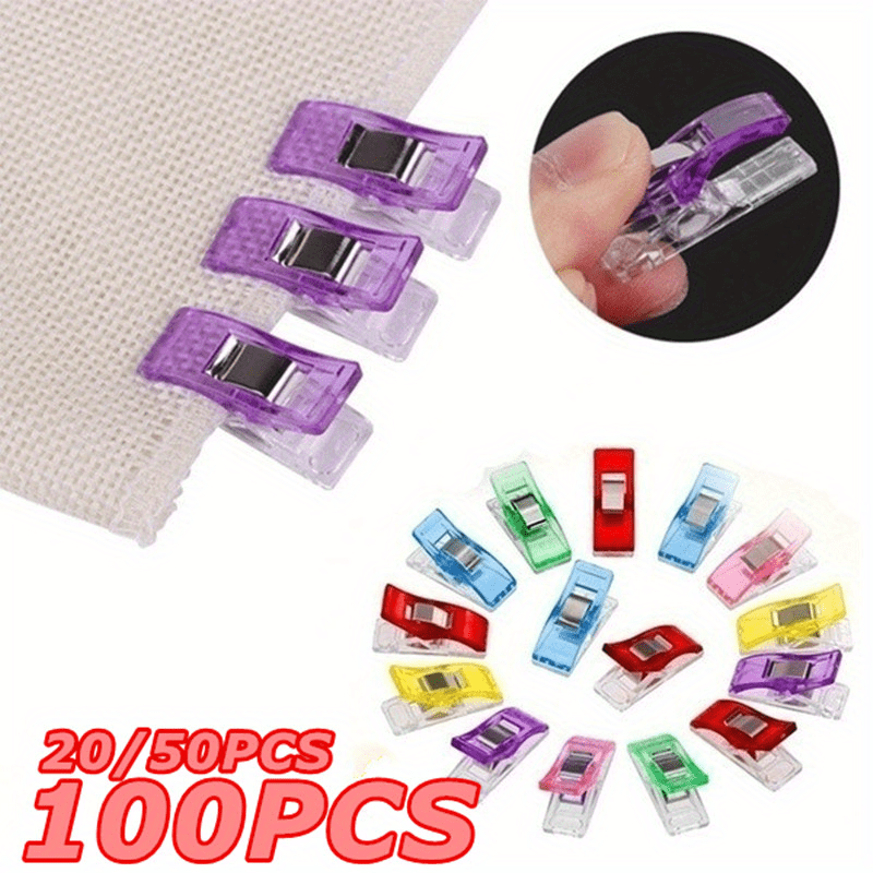 Sewing Clips, 100PCS Multicolor Craft Clips Assorted Multipurpose Plastic  Clips for Sewing Quilting Binding Crafting Crochet and Knitting