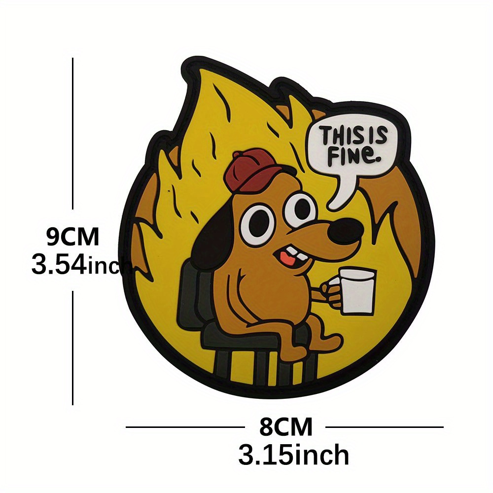 this Is Fine Pvc Tactical Military Morale Patch Hook And - Temu
