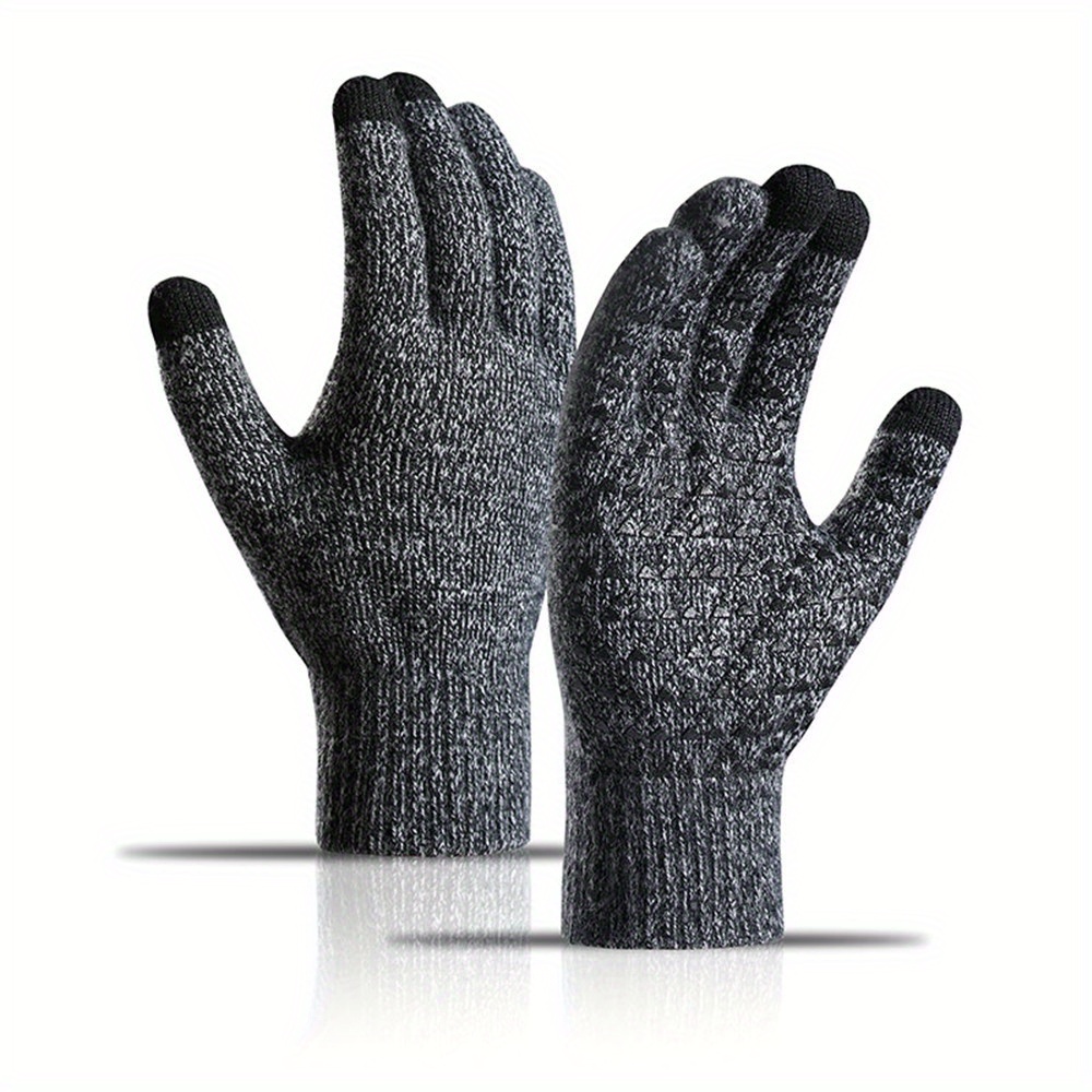 Winter Knitted Gloves Touch Screen Warm Anti Slip Cycling