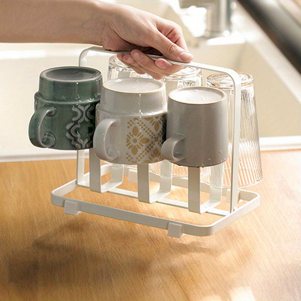 1pc Inverted Cup Holder Rack With Drip Tray For Tea Mug, Glass Cup, Home  Japanese Style Cup Stand