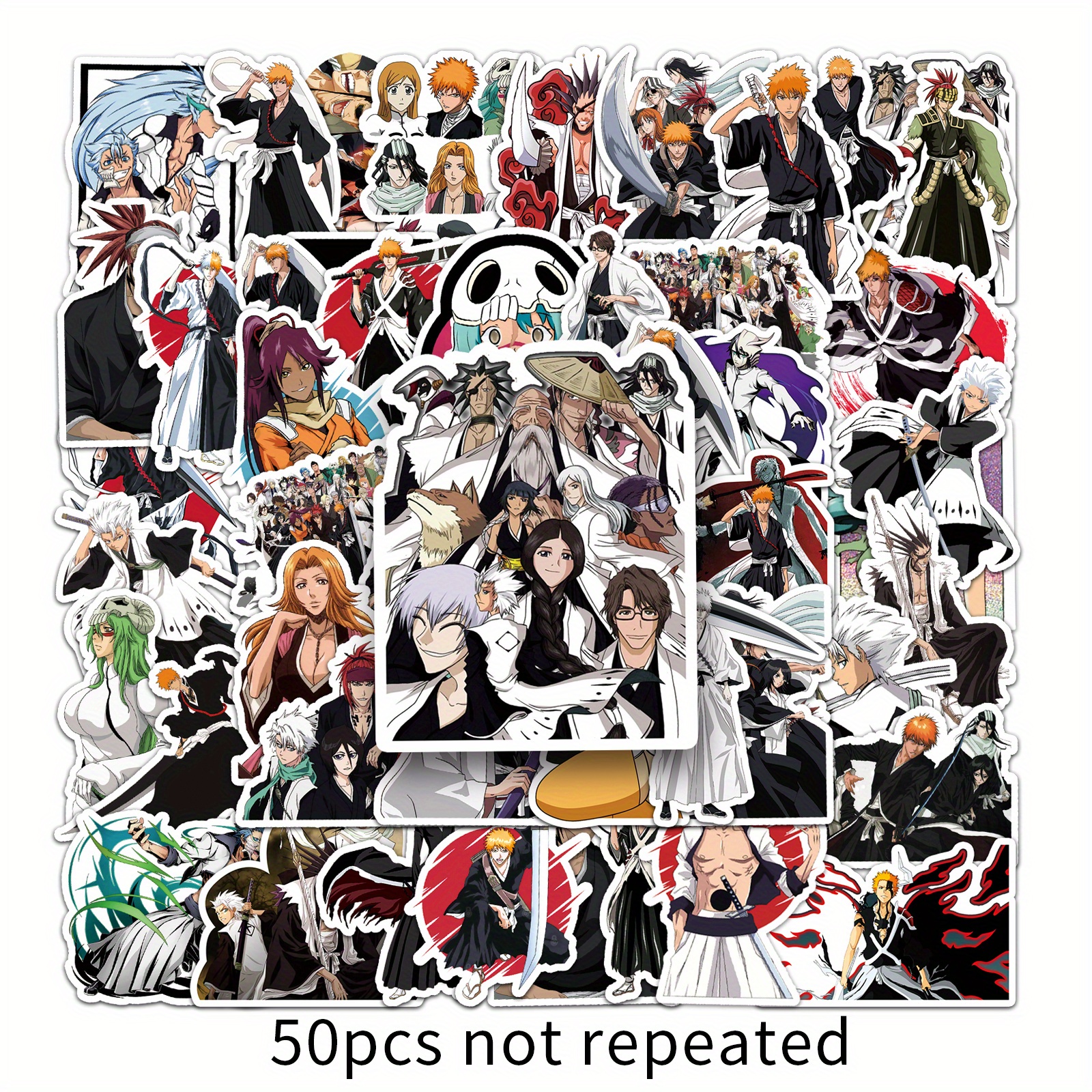 50Pcs Japanese Anime Mixed Stickers, Popular Classic Anime