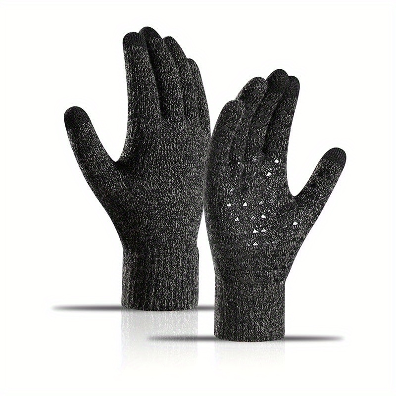 Winter Knitted Gloves Touch Screen Warm Anti Slip Cycling