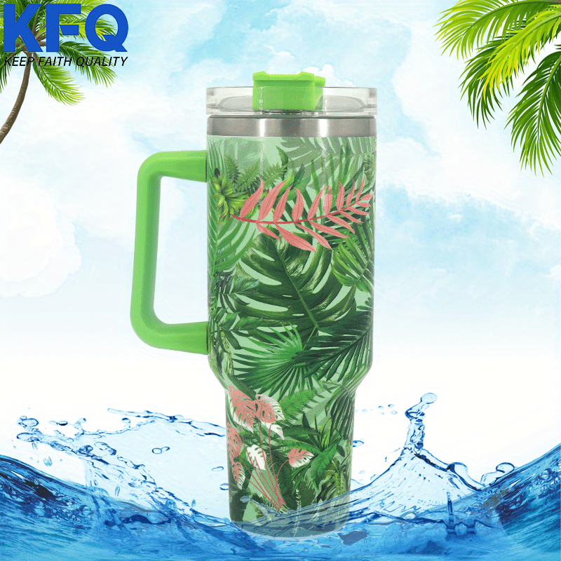 Insulated Beer Mug With Big Cap, 40oz H2.0 Tumbler For Outdoor