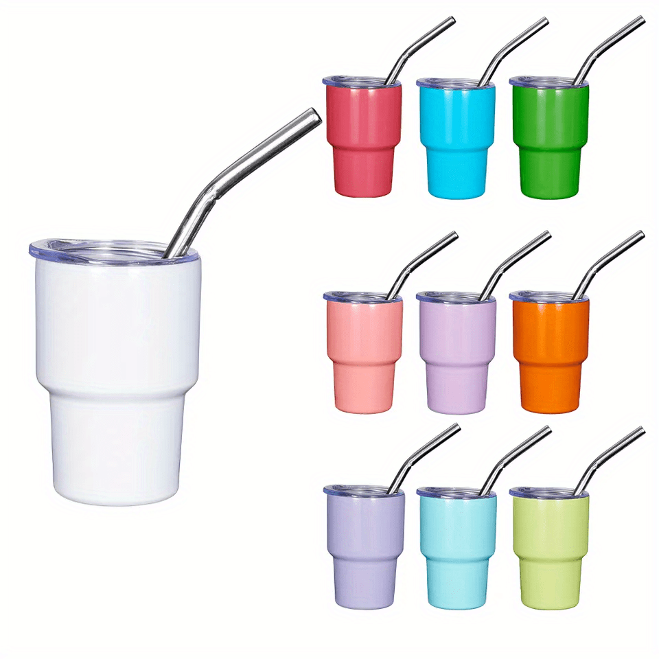 2OZ Mini Tumbler Fashion Blanks Stainless Steel Cups with Lid Straw Shot  Glass Sublimation Blanks Small Forwater Mug Beer Cup - AliExpress