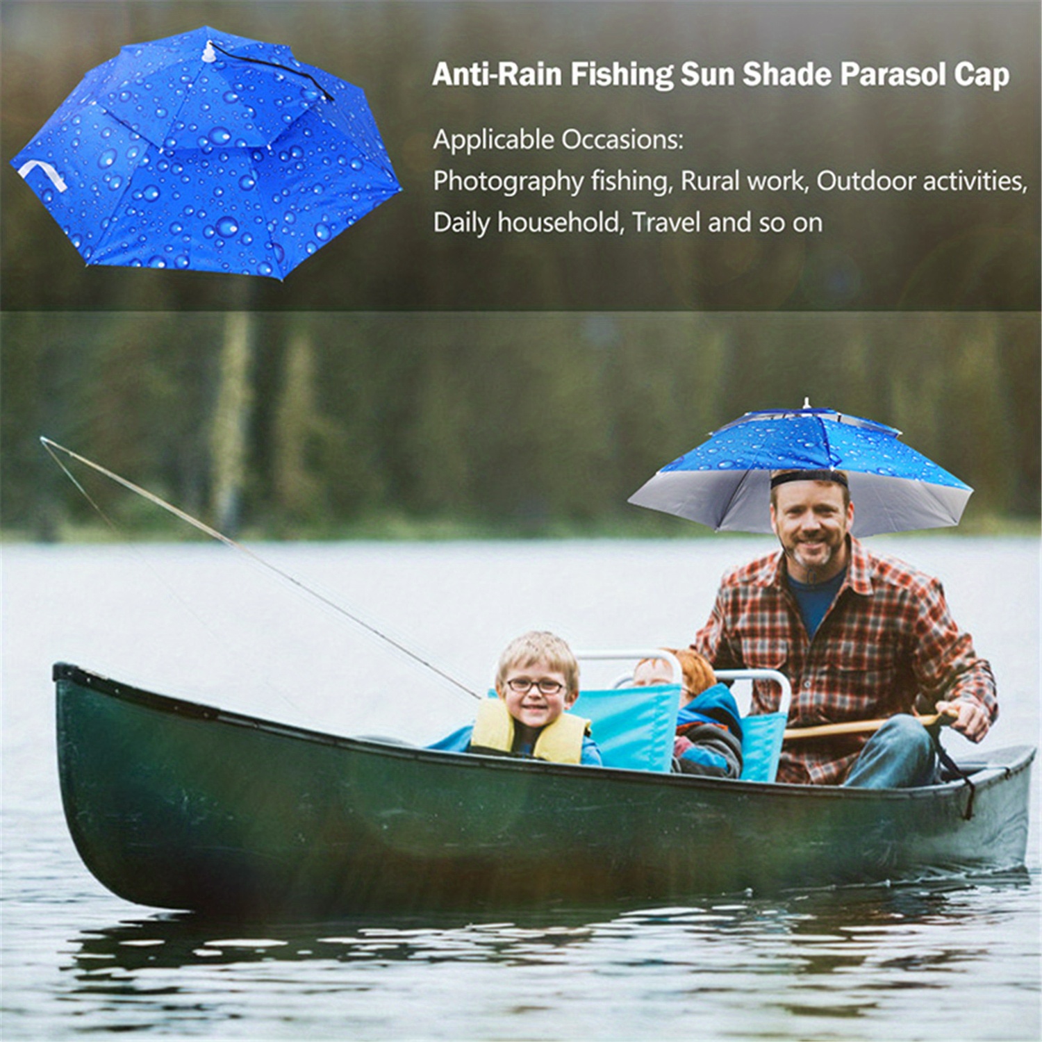 YFMHA Fishing Umbrella Hat Foldable Outdoor Sun Shade Waterproof Cap  (Yellow) 