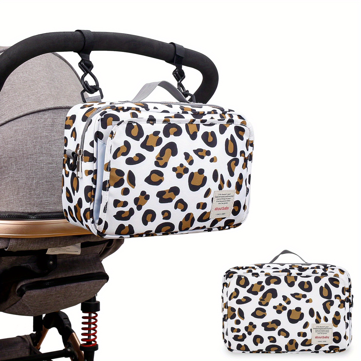MOMIGO Bolsa de pañales para bebé, bolsa para cochecito de bebé, bolsa para  pañales, toallitas y juguetes, Leopardo, Moda