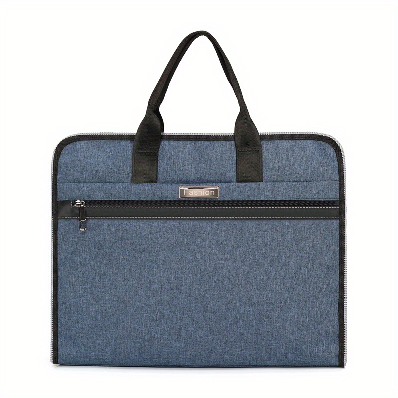 Double layer Zipper Portable Document Bag Large capacity Temu