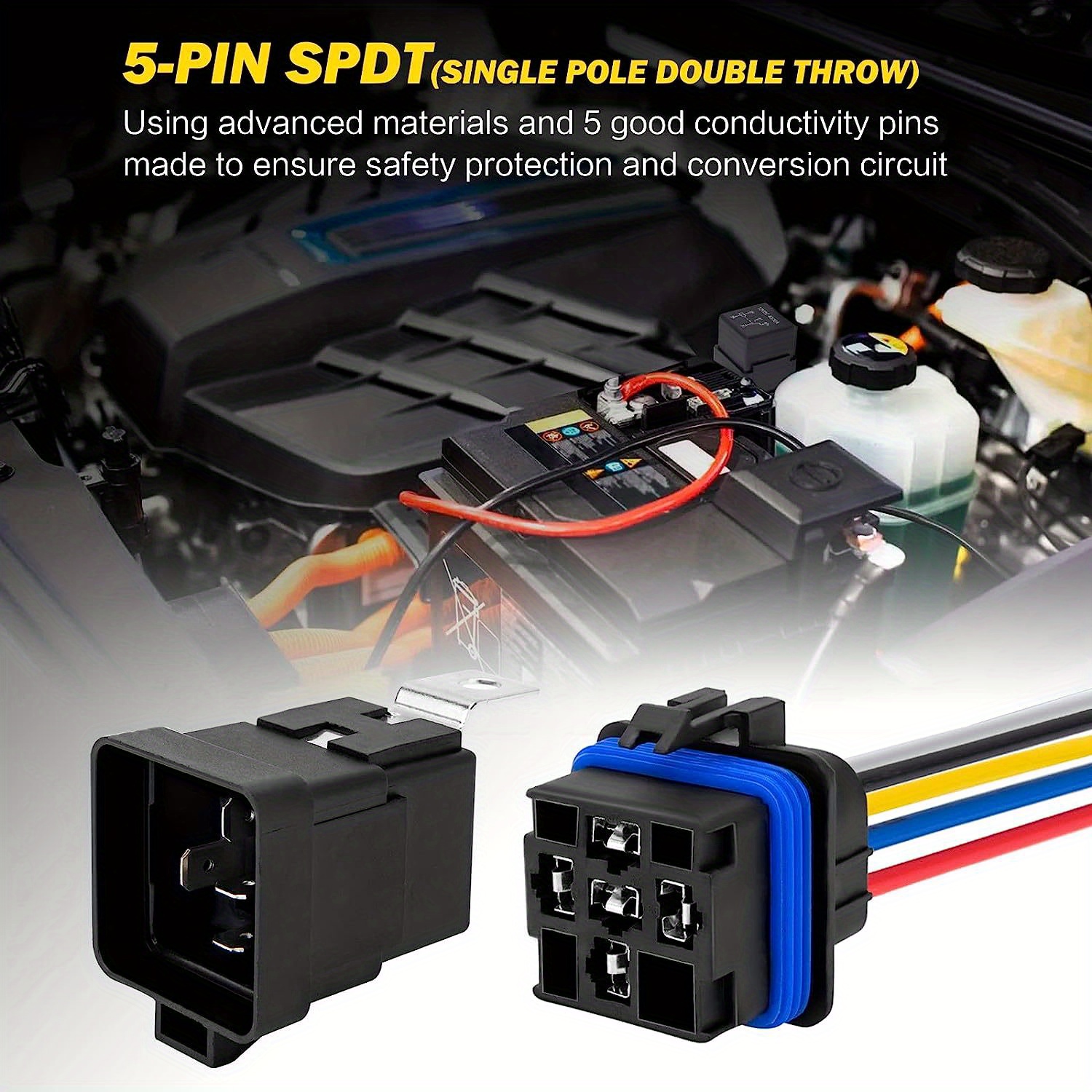 Relay Harness 40/30 Amp 12v/24v Waterproof Relay With Harness, 12v/24v