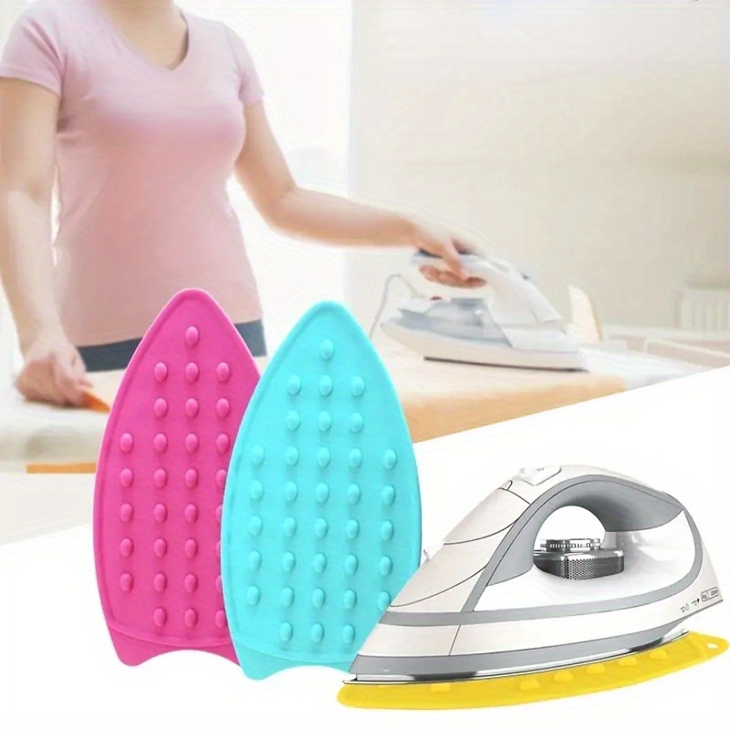   thick silicone heat insulation pad for ironing foldable solid color ironing mat non electric home laundry supplies   reusable details 2