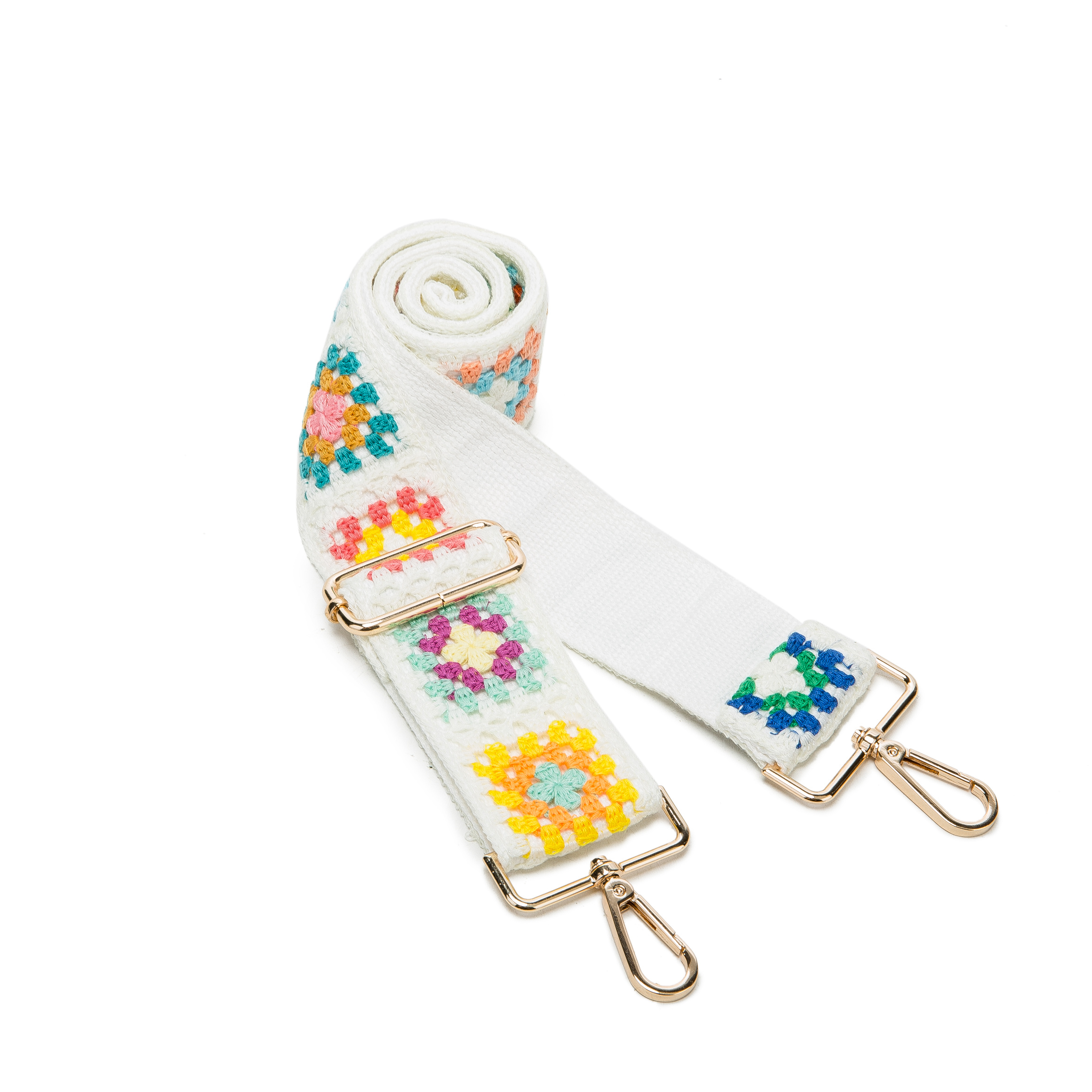 Anthropologie Madeline Embroidered Bag Strap By in White