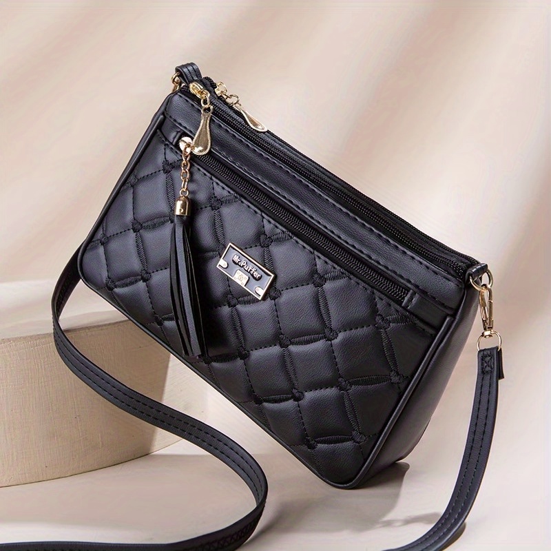 Quilted Crossbody Bags for Women Leather Ladies Shoulder Purses with Chain  Strap Stylish Clutch Purse