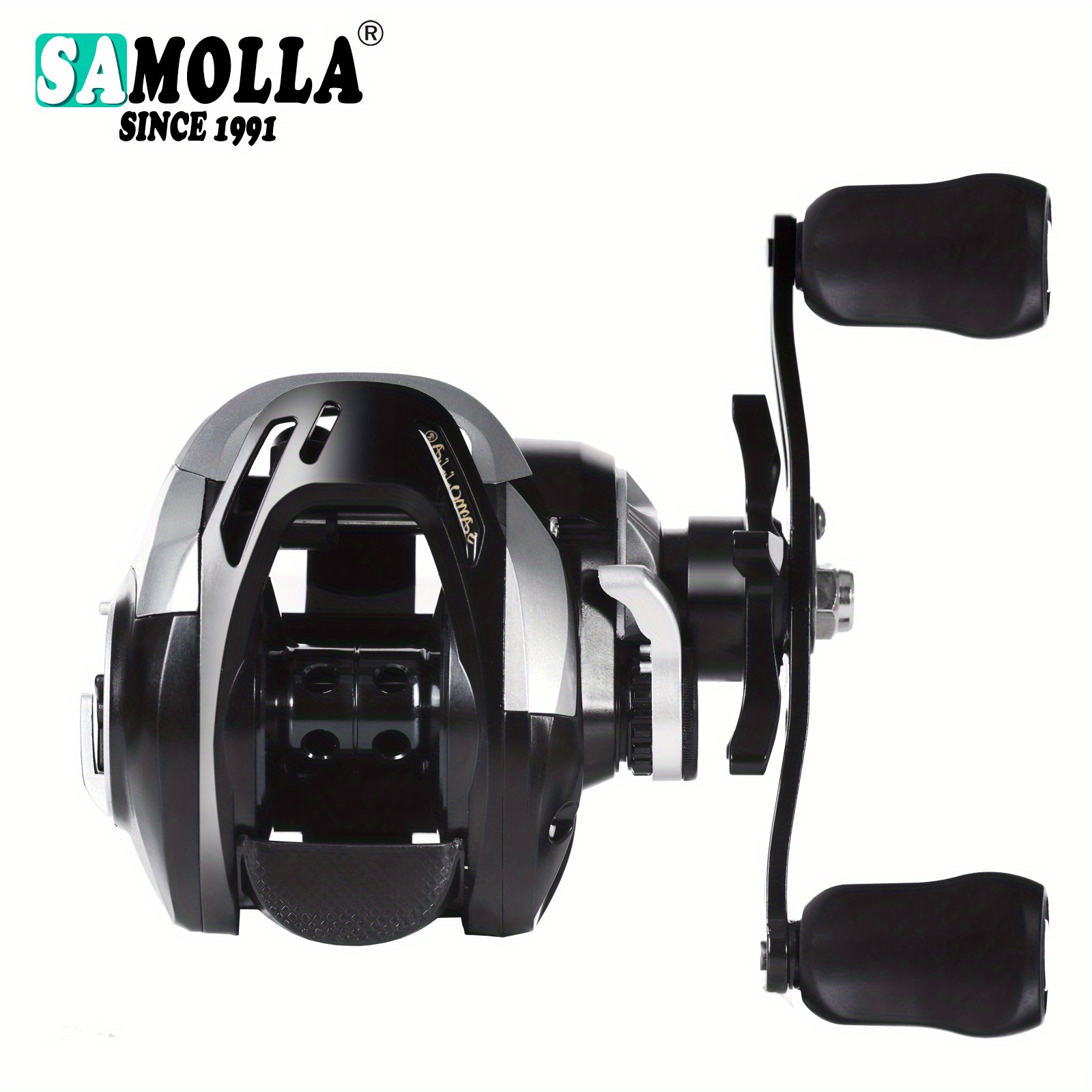 SAMOLLA Fishing Reel Baitcasting Magnetic And Centrifugal Brakes Click  Sound Pressure 7.2:1 10kg Waterproof Saltwater Cast