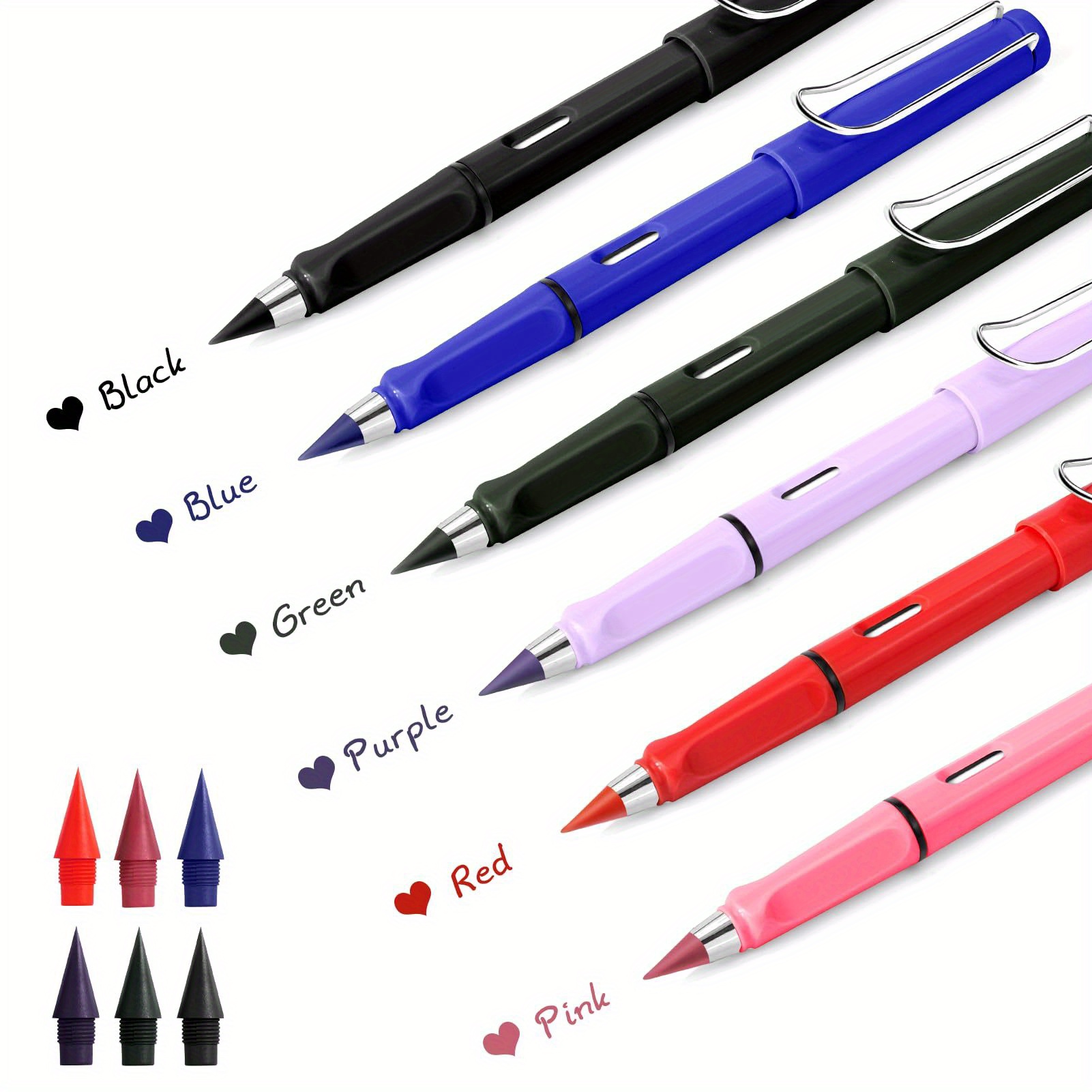 6 Colors Forever Pencil With Erase long Lasting Writing - Temu United Arab  Emirates