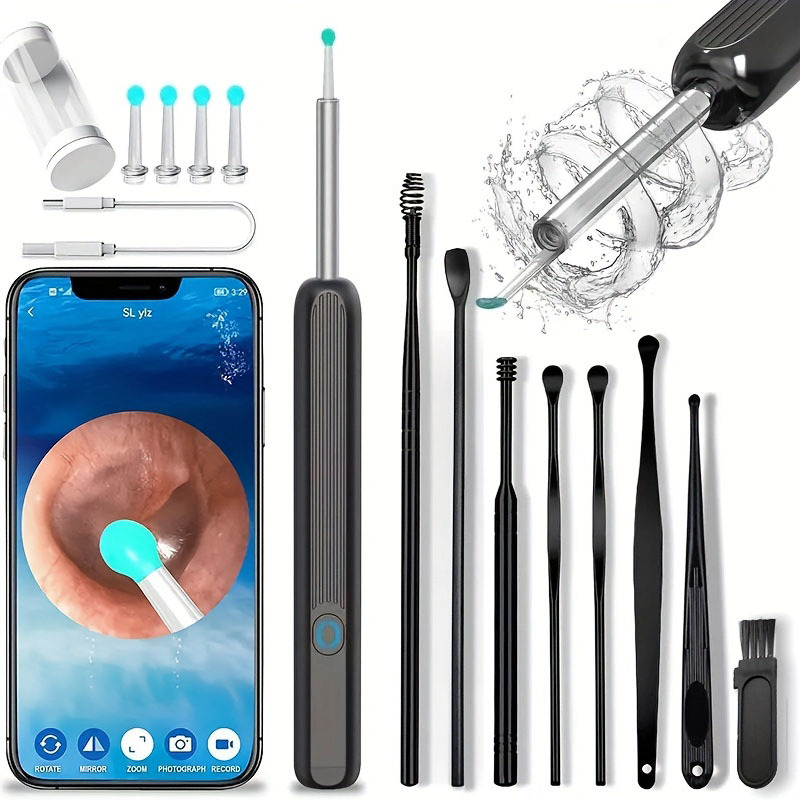 

Camera-equipped, Rechargeable, Intelligent Earwax Remover With 4pcs Ear Spoons And 8pcs Ear Digger - Perfect For Adult Use At Home