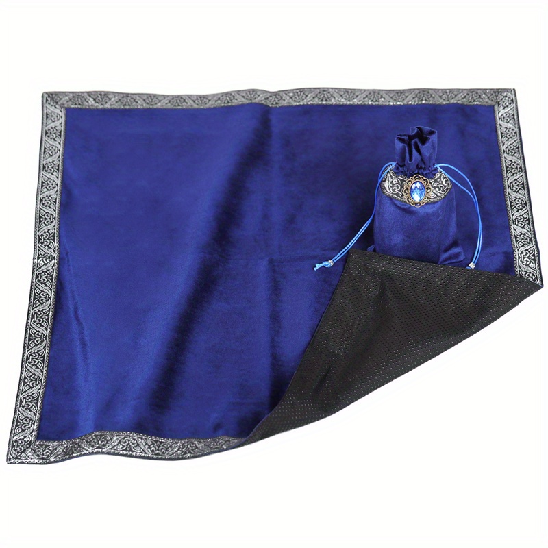 BLESSUME Altar Tarot Table Cloth Divination Wicca Velvet Cloth with Tarot Pouch Purple