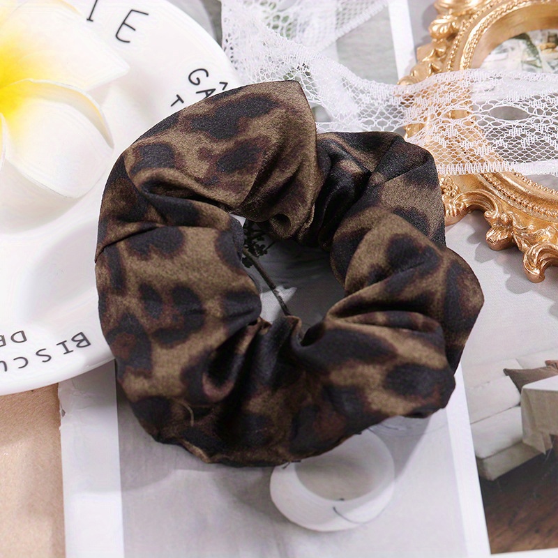 Leopard Print Hair Scrunchies Simple Fashion No Damage Hair - Temu