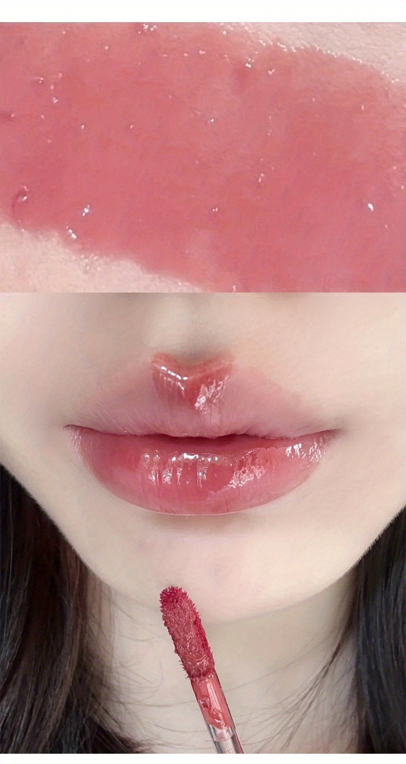 Lip Glaze Jelly Lips With Sparkling Lustrous Glazed Lip Gloss Long