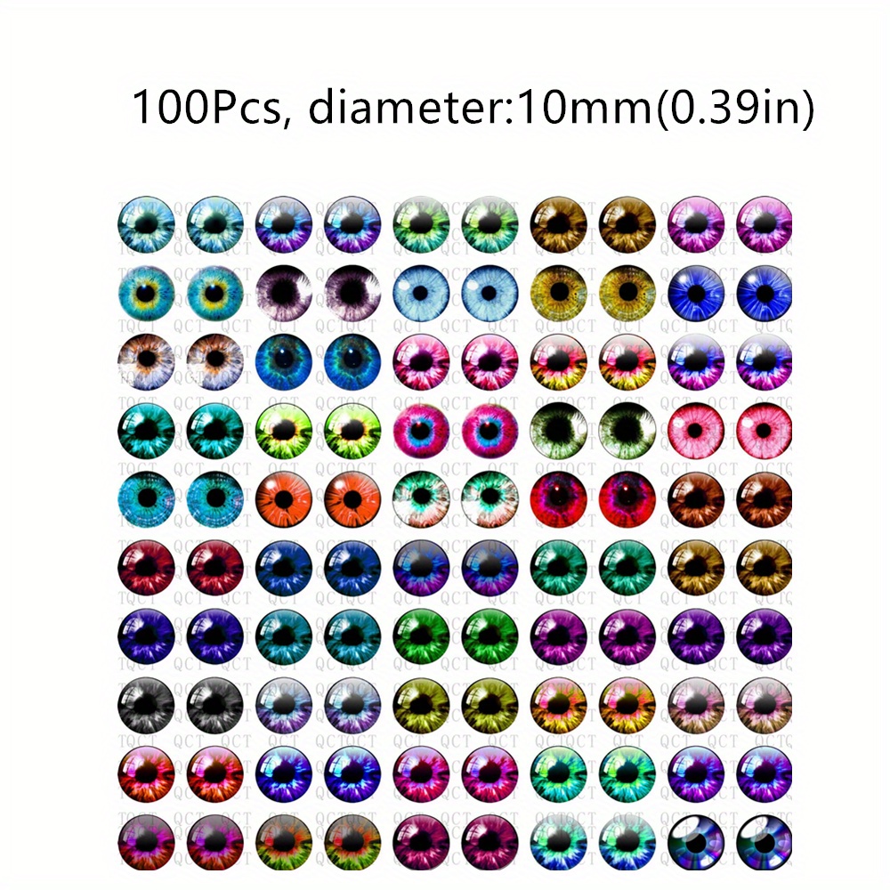 100PCS Realistic Doll Eyes For Crafts Glass Eye for Doll Plush Toy  Handicraft