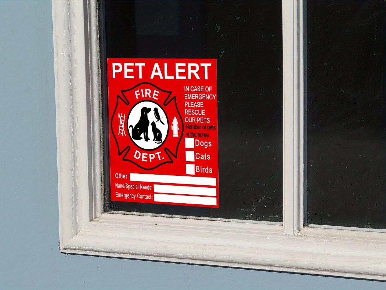5pcs Pegatinas Seguridad Alarma Mascotas Rescate Incendios: - Temu