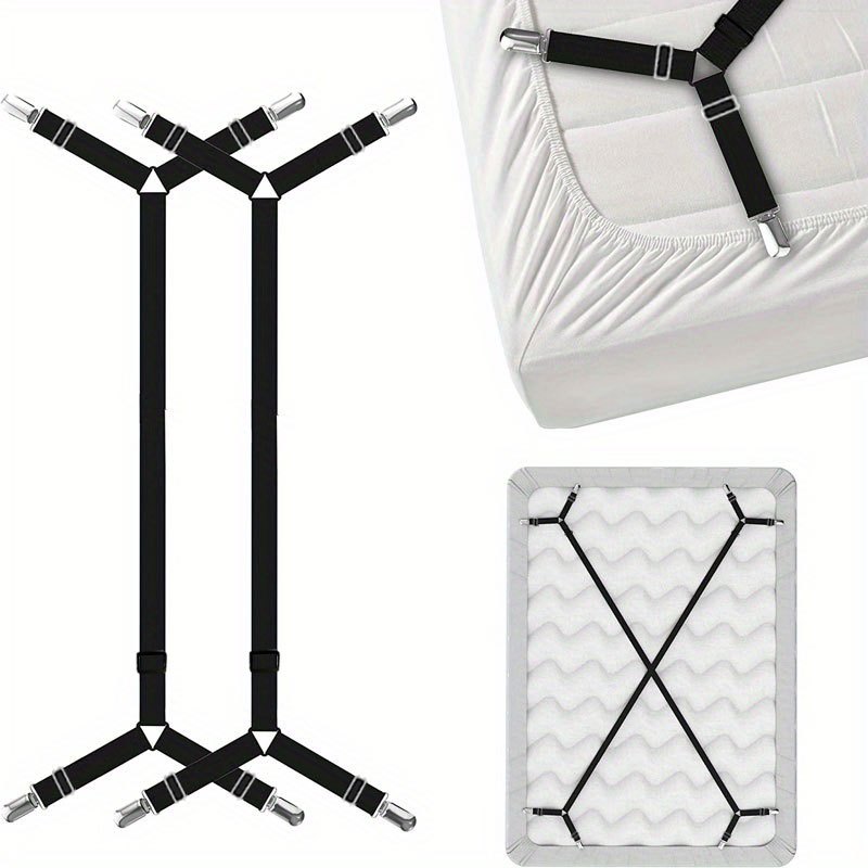 Tuyeabc Bed Sheet Holder Straps, 3 Set/12 Ways, Adjustable Crisscross Bed  Sheet Clips, Elastic Bands Suspenders Keeping Fitted Bedsheet in Place for