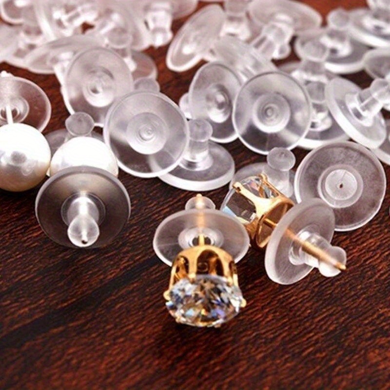 100pcs/lot 11mm Silicone Rubber earring clasp styles Ear Nut Earrings  Jewelry Accessories Plugging Earring back Ear Stud Findings