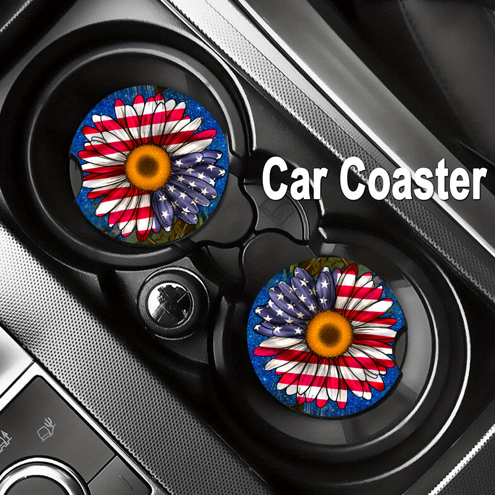 Keep Car Cup Holders Clean Dry Sunflower Flag Ceramic Car Temu Norway