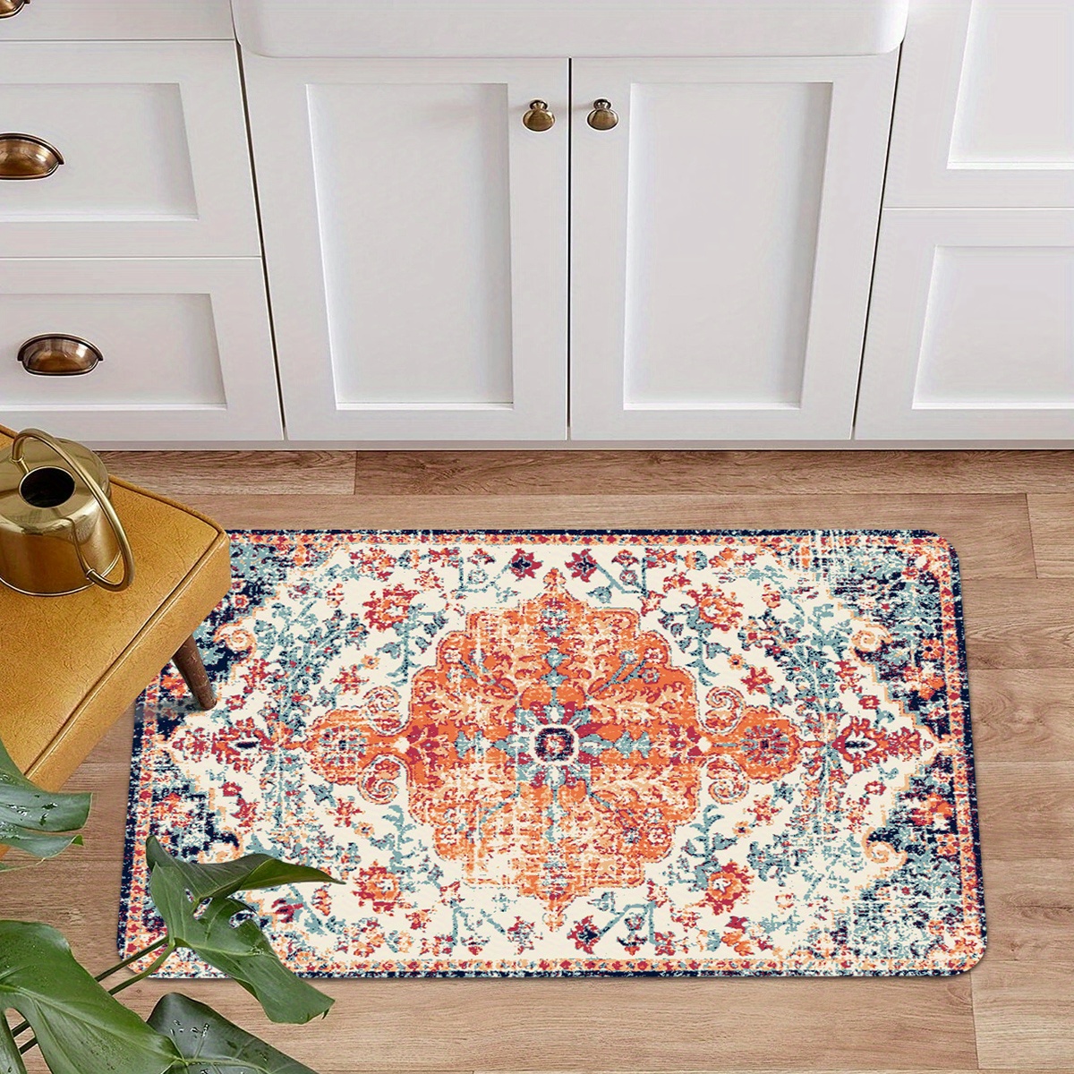 1pc Tapis De Zone Médaillon Floral Bohème Tapis De Sol - Temu Belgium