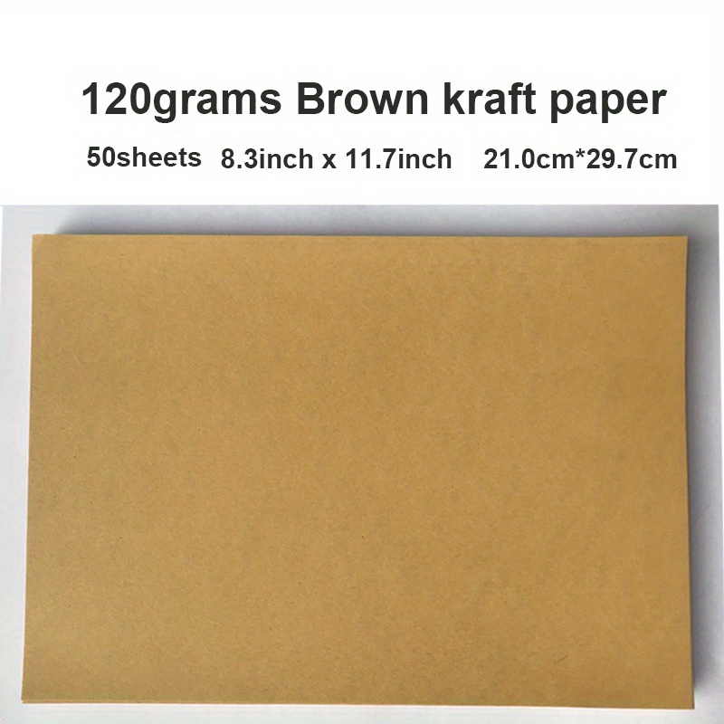 120 Pack Kraft Paper - Brown Stationery Paper- Brown Craft Paper for Arts and Craft, Drawing, D.I.Y. Projects - Letter Size Kraft Paper - Laser & Ink