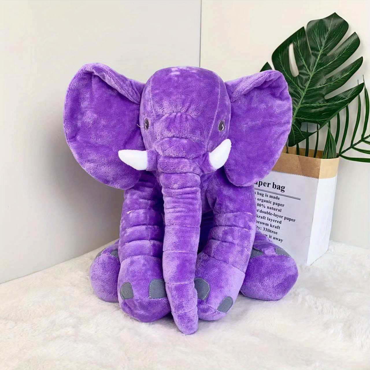 Stuffed cheap purple elephant