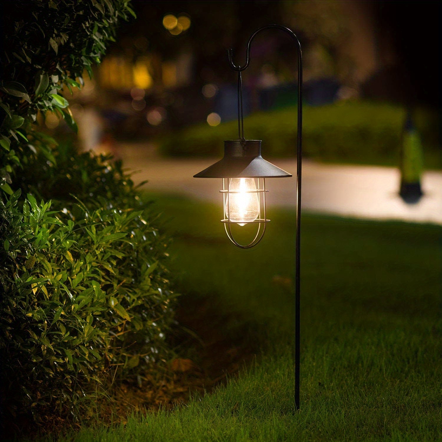 Solar Wrought Iron Tungsten Bulb Outdoor Disc Hanging Lamp - Temu