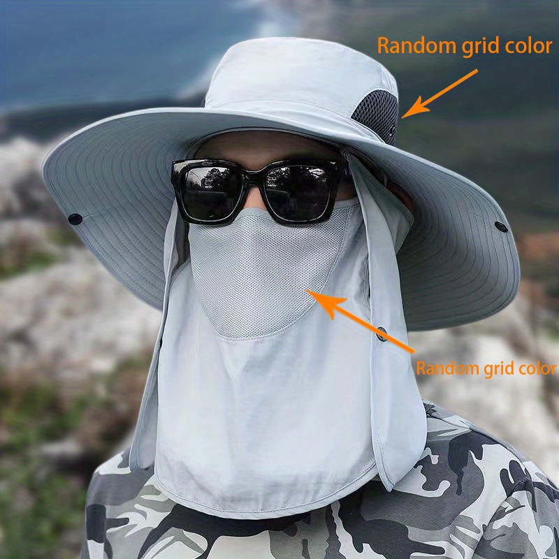 Outdoor UV Sun Protection Wide Brim Fishing with Removable Flap Fashion Summer Sun Protection Fishing Temu