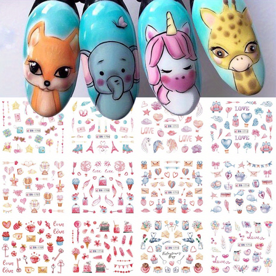 Cute Unicorn Nail Art Stickers