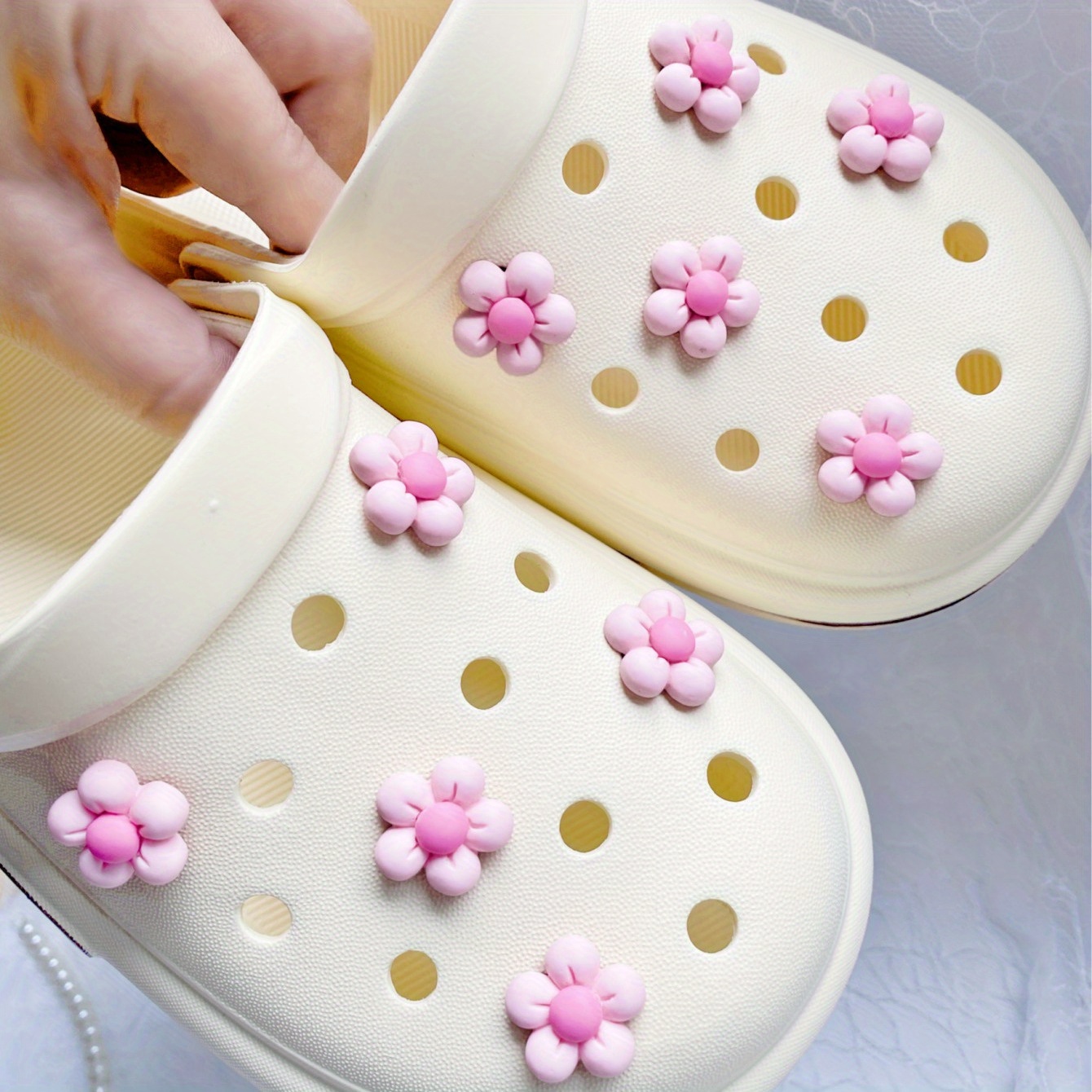 Trendy Flower Shoe Charms For Accessories Detachable - Temu