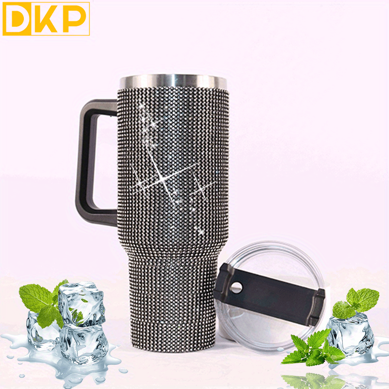 40oz Straw Coffee Insulation Cup With Handle Portable Car Stainless Steel  Water