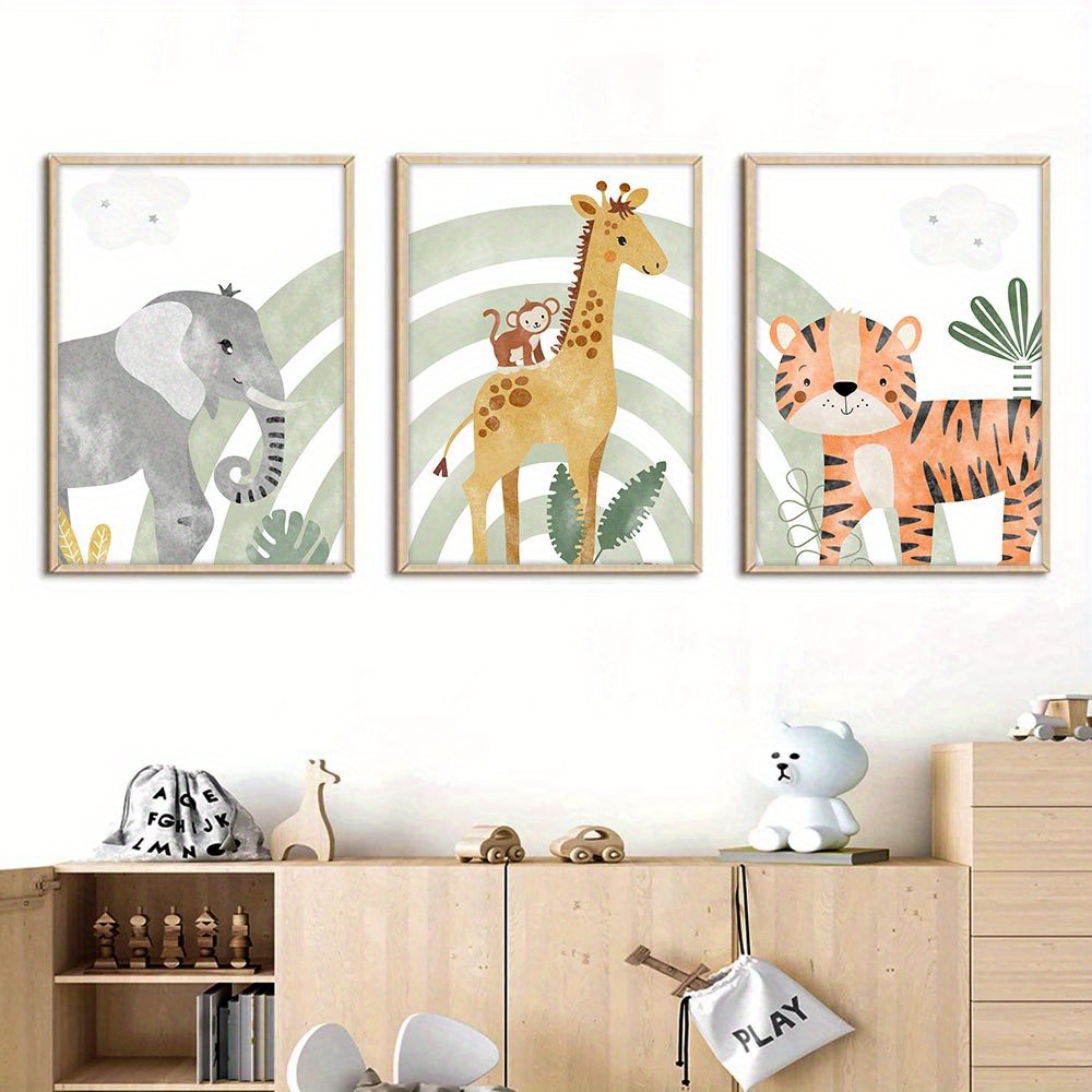Tableau animaux Girafe arc-en-ciel - TenStickers