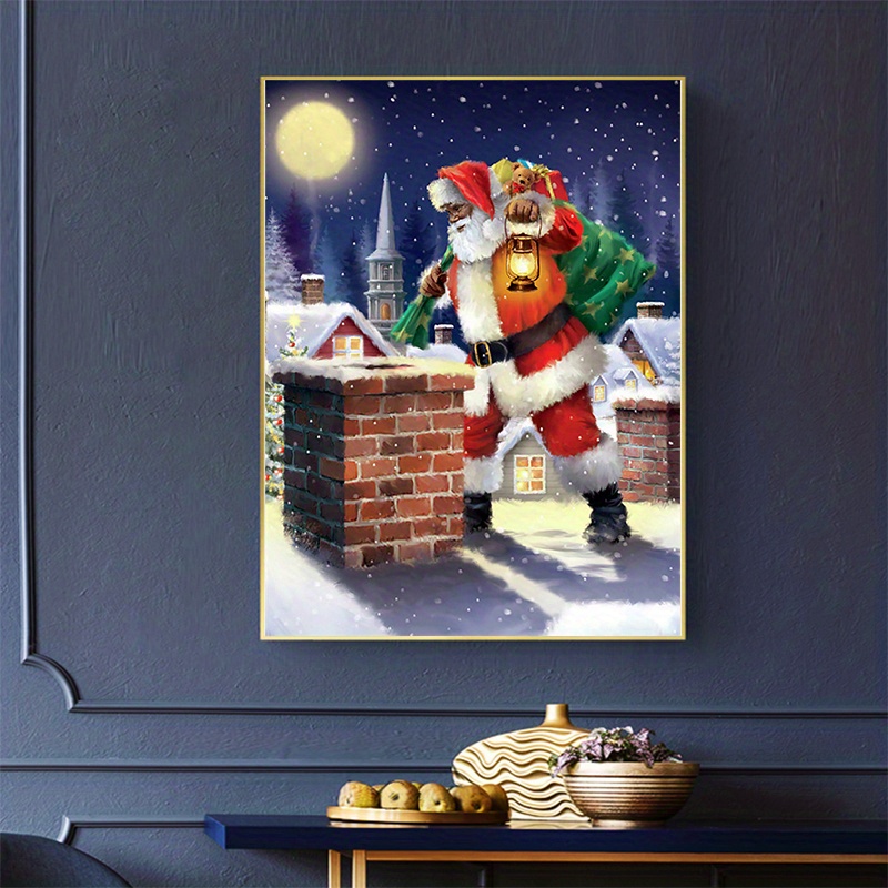 Diy Santa Claus Pattern Diamond Painting Set Mosaic - Temu