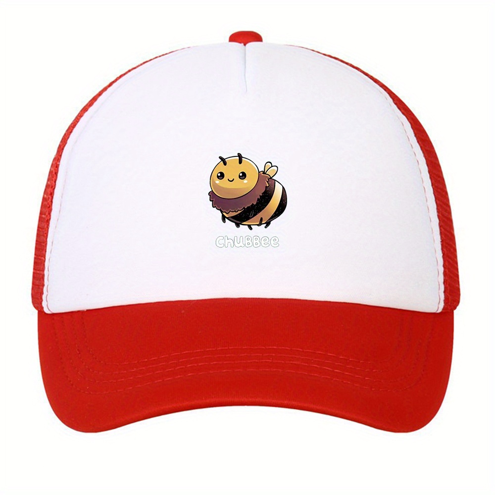Unisex Sunshade Adjustable Baseball Cap with Bee Pattern