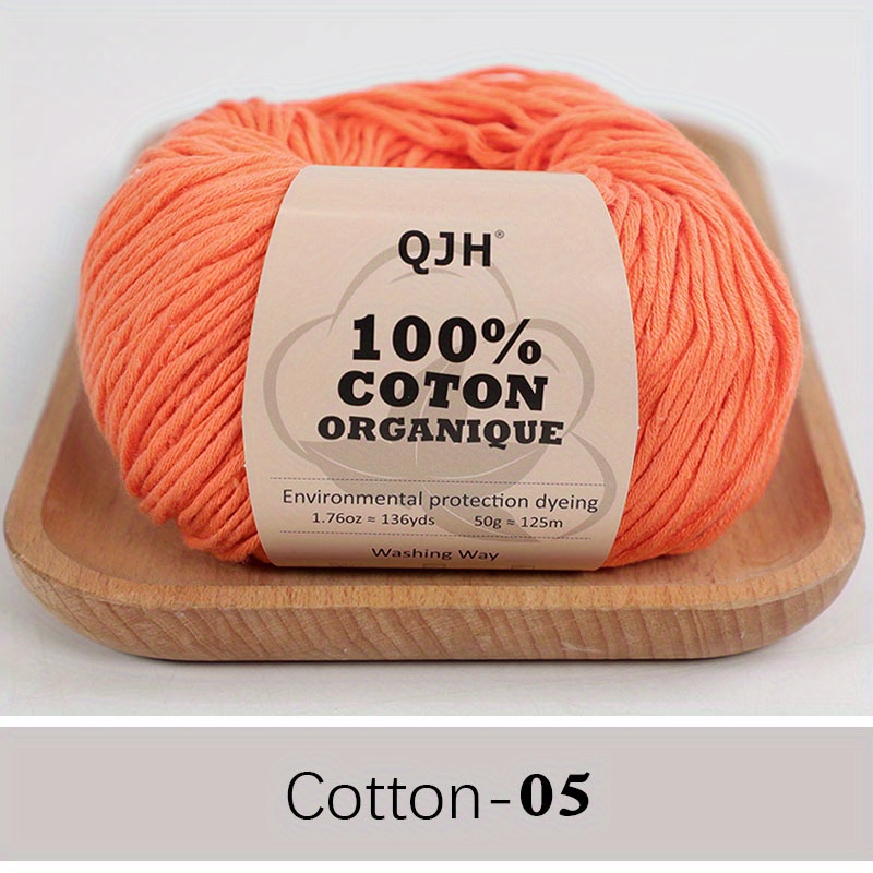 QJH 100% Organic Cotton Yarn - Eco Friendly Crochet and Knitting