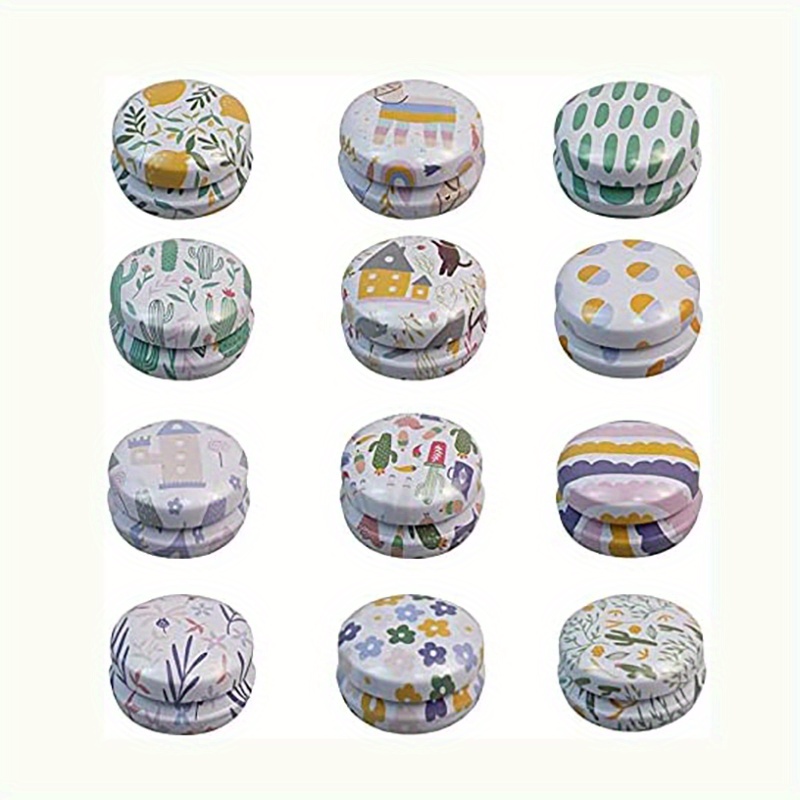 12 Pack Round Tin Containers 20ml Capacity Hinged Lid for Candles Lip Balm Salve