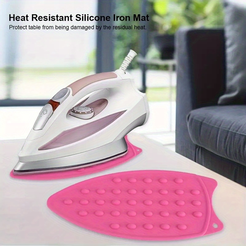   thick silicone heat insulation pad for ironing foldable solid color ironing mat non electric home laundry supplies   reusable details 0