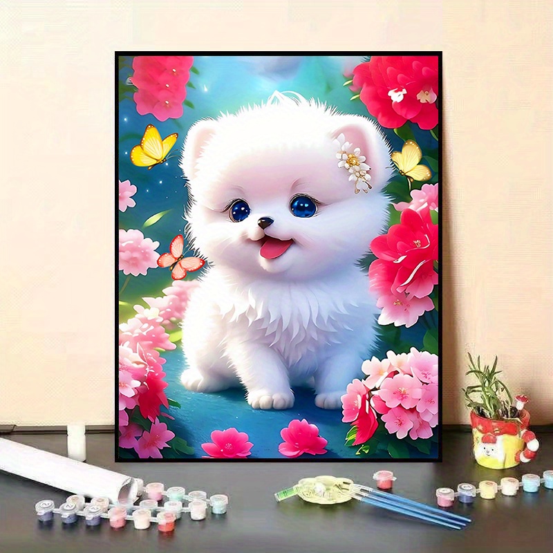 1 Set DIY 5D Diamond Painting Kit, Animal Puppy Flower Painting Wall Art  Decor, Embroidery Kit Home Room Decor, Handmade Family Gift, Living Room  Kitc