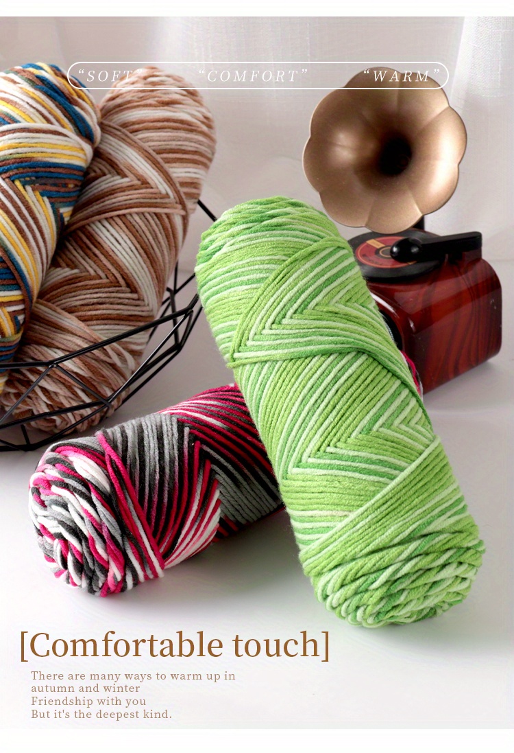 Milk Cotton Yarn Dyed With Patterns And Colors Medium Coarse Knitting Bag